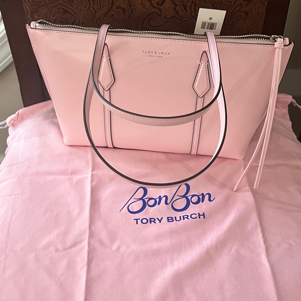 TORY BURCH X Bon Bon • Small Perry Pink Tote Handbag - Picture 13 of 13